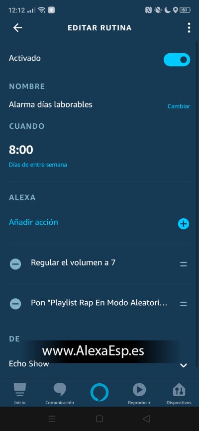 playlist spotify en modo aleatorio con alexa