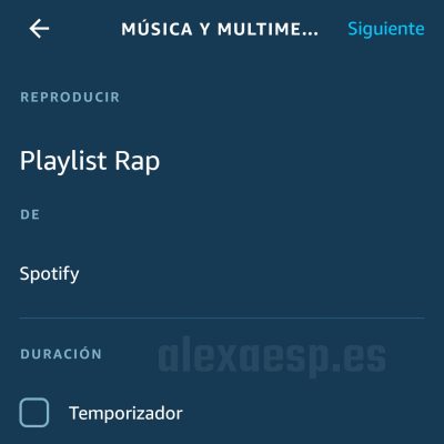 reproducir playlist en rutina alexa amazon echo