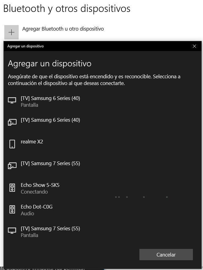Seleccionar dispositivo bluetooth amazon echo desde pc